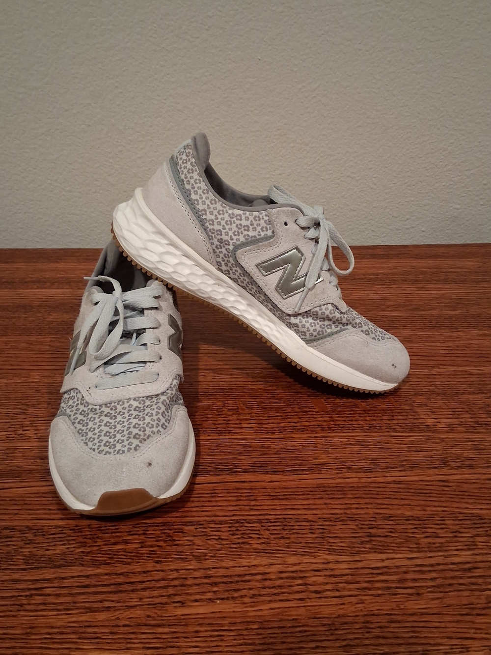 New Balance Women's Grey Leopard-Print Fresh Foam Sneaker